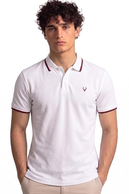 Allen Solly Men’s Solid Polo T‑Shirt | Regular Fit | Premium Cotton | Contrast Tipping Collar | Smart Casual Wear