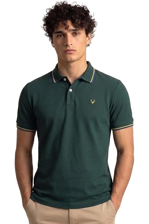 Allen Solly Men’s Solid Polo T‑Shirt | Regular Fit | Premium Cotton | Contrast Tipping Collar | Smart Casual Wear - Image 2