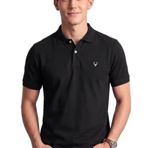 Allen Solly Men’s Polo T‑Shirt | Comfortable Rich Cotton Blend, Band Collar, Regular Fit | Stylish & Premium All Day Weari